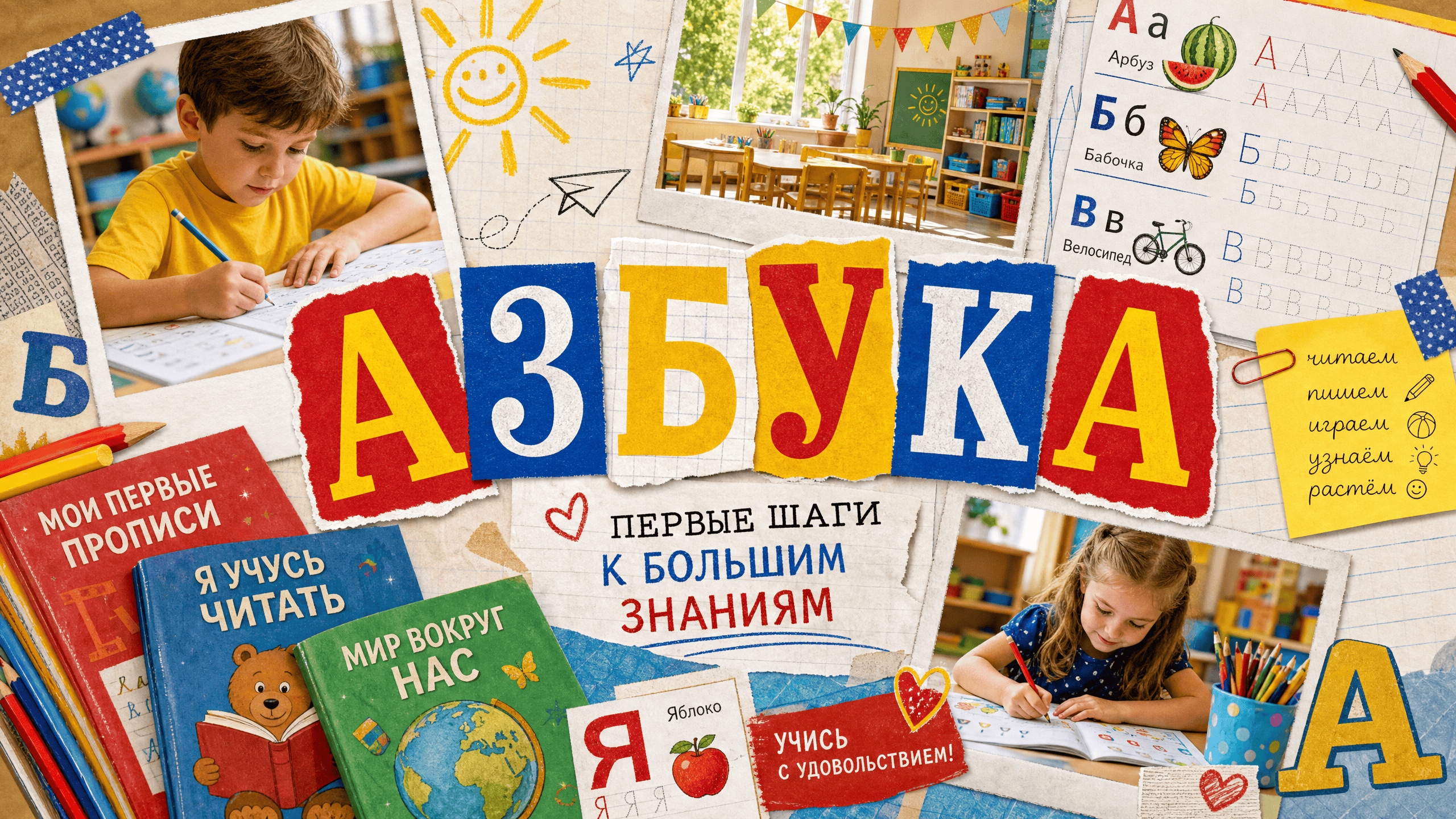 Первые шаги в грамоте: рабочие тетради для детей 6-7 лет