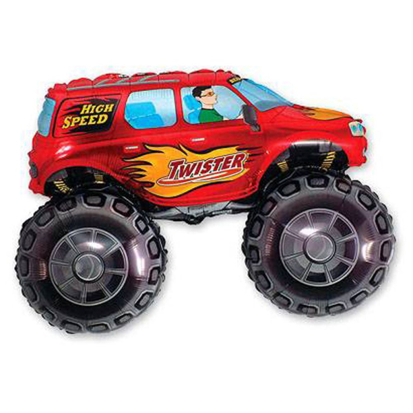 BIG WHEELS RED ФОЛЬГА ВОЗДУШНЫЙ ШАР 90 CM