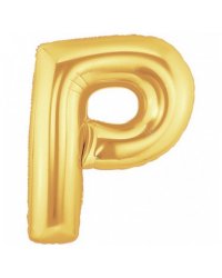 Шарик воздушный буква p цвет золото