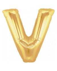 Шарик воздушный буква v цвет золото