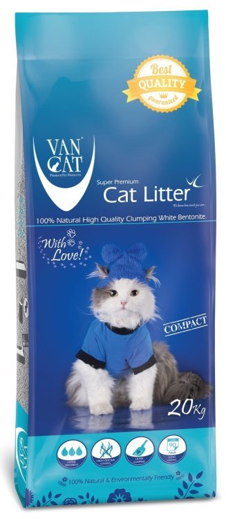 Наполнитель для кошачьих туалетов Van Cat &quot;Natural&quot;, 20 кг