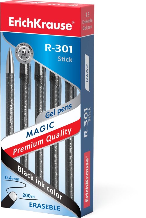 Ручка гелевая сo стираемыми чёрнилами &quot;R-301 Magic Gel&quot;, 0,5 мм, чёрная