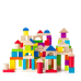 Woody 90905 Деревянные развивающие цветные кубики различных геометрических форм для построение (100шт.) в сортировочном ведре для детей от 1 года +