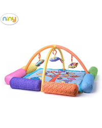 Niny 700023 Мягкое игровой коврик с подушками для малышей для развлечения и развития моторики (96x96cm) для детей от 0+ лет Цветное