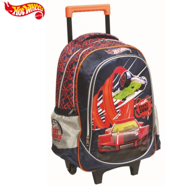 Mattel Hot Wheels 2в1 Рюкзак-чемодан на колёсиках с выдвижной ручкой (55x35см) Мульти-цветной