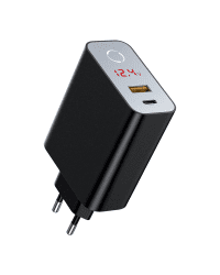 Baseus Speed PPS CCFSEU907-01 Сетевое зарядное устройство USB-C / 45W / 5A / Quick Charge 3.0 / LCD / Smart OFF Черное