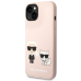 Karl Lagerfeld MagSafe Compatible Case Liquid Silicone Karl and Choupette for iPhone 14 Plus Pink