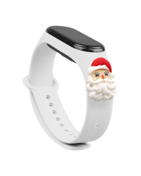 Fusion Xmas Santa ремешок для часов Xiaomi Mi Band 3 / 4 белый