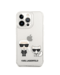 KLHCP13XCKTR Karl Lagerfeld PC/TPU Ikonik Karl and Choupette Case for iPhone 13 Pro Max Transparent