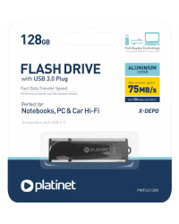 Platinet X-DEPO PMFU3128X 128GB USB 3.0 Флеш Память Черная