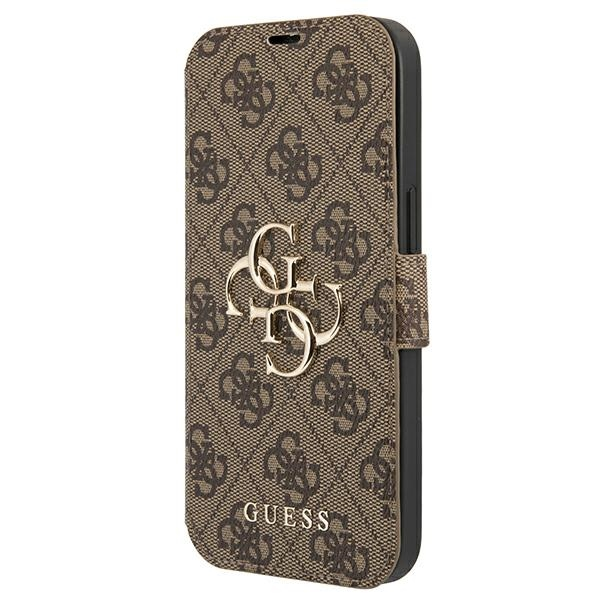 Guess GUBKP13L4GMGBR iPhone 13 Pro | 13 6,1" brązowy|brown book 4G Big Metal Logo