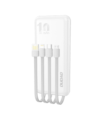 Dudao K6Pro Universal 10000mAh Power Bank with USB Cable, USB Type C, Lightning white (K6Pro-white)