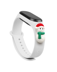 Fusion Xmas Snowman ремешок для часов Xiaomi Mi Band 3 / 4 белый