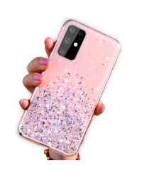 Fusion Glue Glitter Back Case Силиконовый чехол для Xiaomi Redmi Note 9S / 9 Pro / 9 Pro Max Розовый