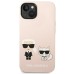 Karl Lagerfeld MagSafe Compatible Case Liquid Silicone Karl and Choupette for iPhone 14 Plus Pink