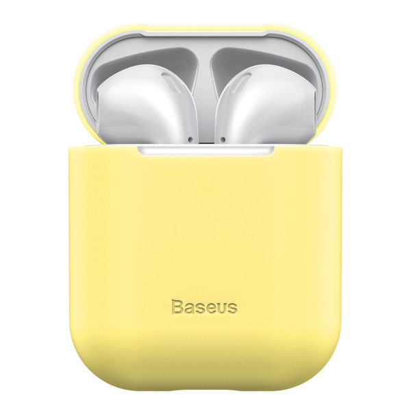 Baseus Ultrathin Series Силиконовый чехол для наушников Apple Airpods 1 / 2 Желтый