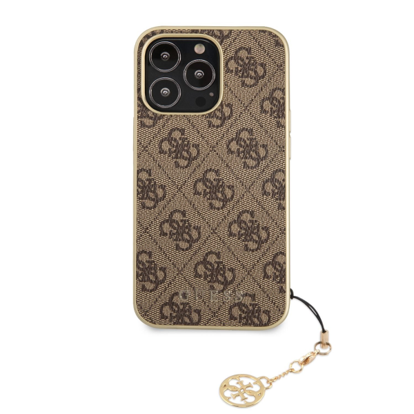 Guess 4G Charms Case for iPhone 13 Pro Max Brown