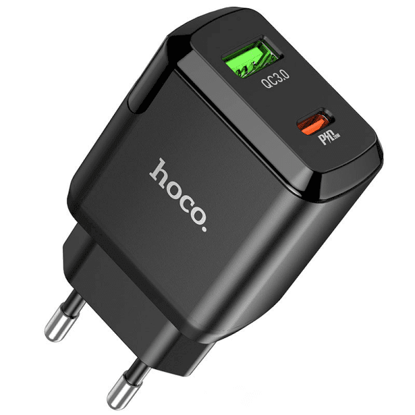 Hoco N5 PD20W универсальное зарядное устройство USB / 5V / 3A черная