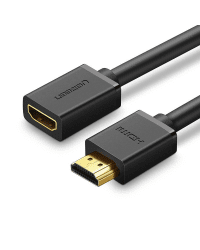 HDMI male to HDMI female cable UGREEN HD107, FullHD, 3D, 0.5m (black)