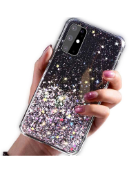 Fusion Glue Glitter Back Case Силиконовый чехол для Xiaomi Redmi Note 9S / 9 Pro / 9 Pro Max Черный