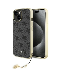 Guess GUHCP15SGF4GGR iPhone 15 6.1" szary|grey hardcase 4G Charms Collection