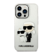 Karl Lagerfeld IML Glitter Karl and Choupette NFT Case for iPhone 14 Pro Transparent