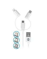 Forever 3in1 cable USB - Lightning + USB-C + microUSB 1,0 m 1,5A white