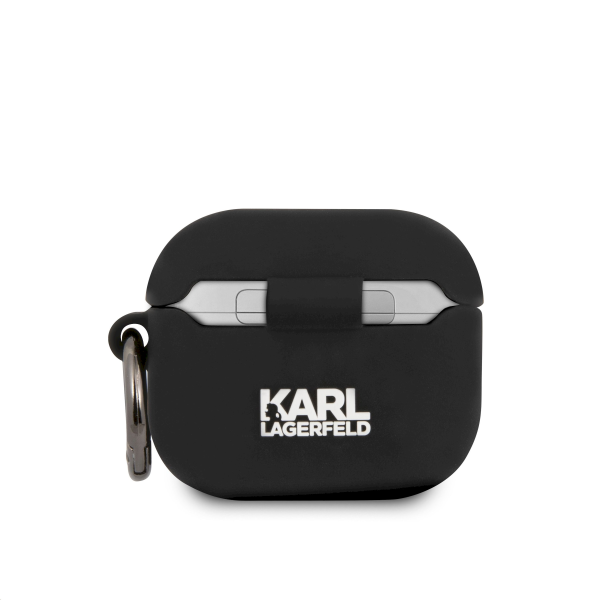 KLACA3SILCHBK Karl Lagerfeld Choupette Head силиконовый чехол для наушников Apple Airpods 3 черный