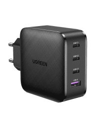 Wall charger GaN UGREEN CD224, 3x USB-C, 1x USB, Power Delivery 3.0, GaN, 65W (black)