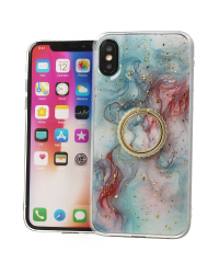 Fusion Marble Ring Back Case Силиконовый чехол для Apple iPhone 11 Красный - Синий