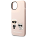 Karl Lagerfeld MagSafe Compatible Case Liquid Silicone Karl and Choupette for iPhone 14 Plus Pink