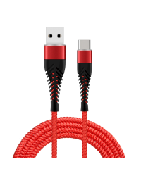 Кабель Fusion Fishbone USB-A - USB-C, 30 Вт / 3А / 1,5 м красный