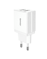 USAMS Ład. siec. 2xUSB T24 2,1A biały |white (only head) CC90TC01 (US-CC090)