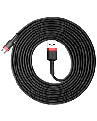 Baseus Cafule Cable Durable Nylon Braided Wire USB / micro USB 2A 3M black-red (CAMKLF-H91)