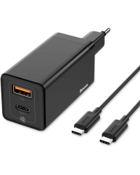 Baseus GaN CCGAN-Q01 Сетевое зарядное устройство USB / USB-C / 45W / 4.5A / Quick Charge 3.0 Черное