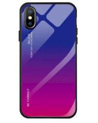 Fusion Gradient Glass Back Case Силиконовый чехол для Apple iPhone X / XS Синий - Фиолетовый