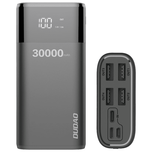 Dudao power bank 4x USB 30000mAh with LCD 4A black (K8Max black)