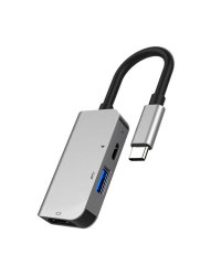 Fusion 3 in 1 Адаптер USB-C на HDMI / USB 3.0 / USB-C Серебряный