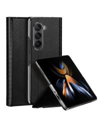 Dux Ducis Bril Leather Flip Wallet Case for Samsung Galaxy Z Fold5 5G - Черный