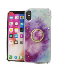 Fusion Marble Ring Back Case Силиконовый чехол для Apple iPhone 7 / 8 / SE 2020 Фиолетовый - Синий