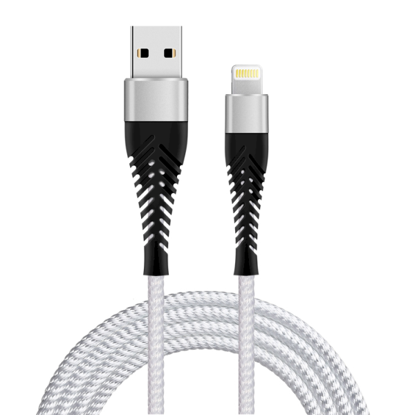 Кабель Fusion Fishbone USB-A - Lightning 30 Вт / 3А / 1,5 м белый