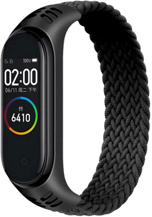 Fusion Nylon 2 ремешок для часов Xiaomi Mi Band 3 / 4 / 5 / 6 черный