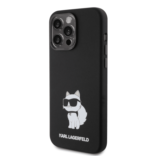 Karl Lagerfeld Liquid Silicone Choupette NFT Case for iPhone 15 Pro Max Black