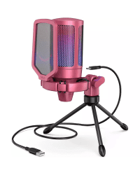 Микрофон Fifine AmpliGame A6V RGB для игр | подкасты | потоки | штатив | красный