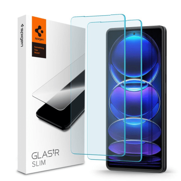 TEMPERED GLASS Spigen GLAS.TR SLIM 2-PACK XIAOMI REDMI NOTE 12 PRO 5G | 12 PRO+ PLUS 5G | POCO X5 PRO 5G CLEAR