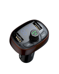 Baseus T-Typed Автомобильный fm трансмиттер 3.4A / usb flash / sd / bluetooth 4.2 черный / фиолетовый