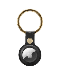 Spigen Cyrill кожаный брелок для Apple AirTag с кольцом для ключей черный