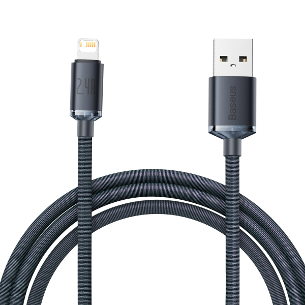 Baseus Crystal cable USB to Lightning, 2.4A, 2m (black)