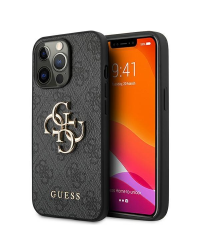 Guess GUHCP13X4GMGGR iPhone 13 Pro Max 6.7&quot; серый жесткий чехол 4G Большой металлический логотип