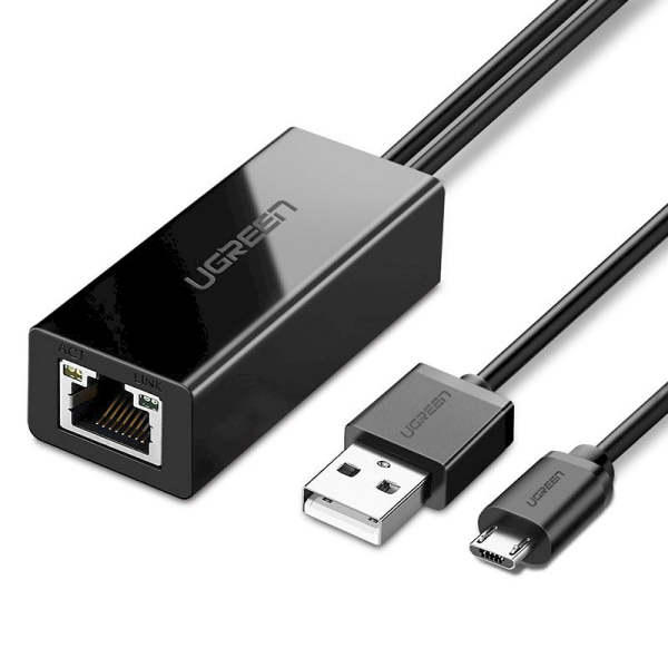 Ugreen external network adapter USB 100Mbps for Chromecast with 1m cable black (30985)